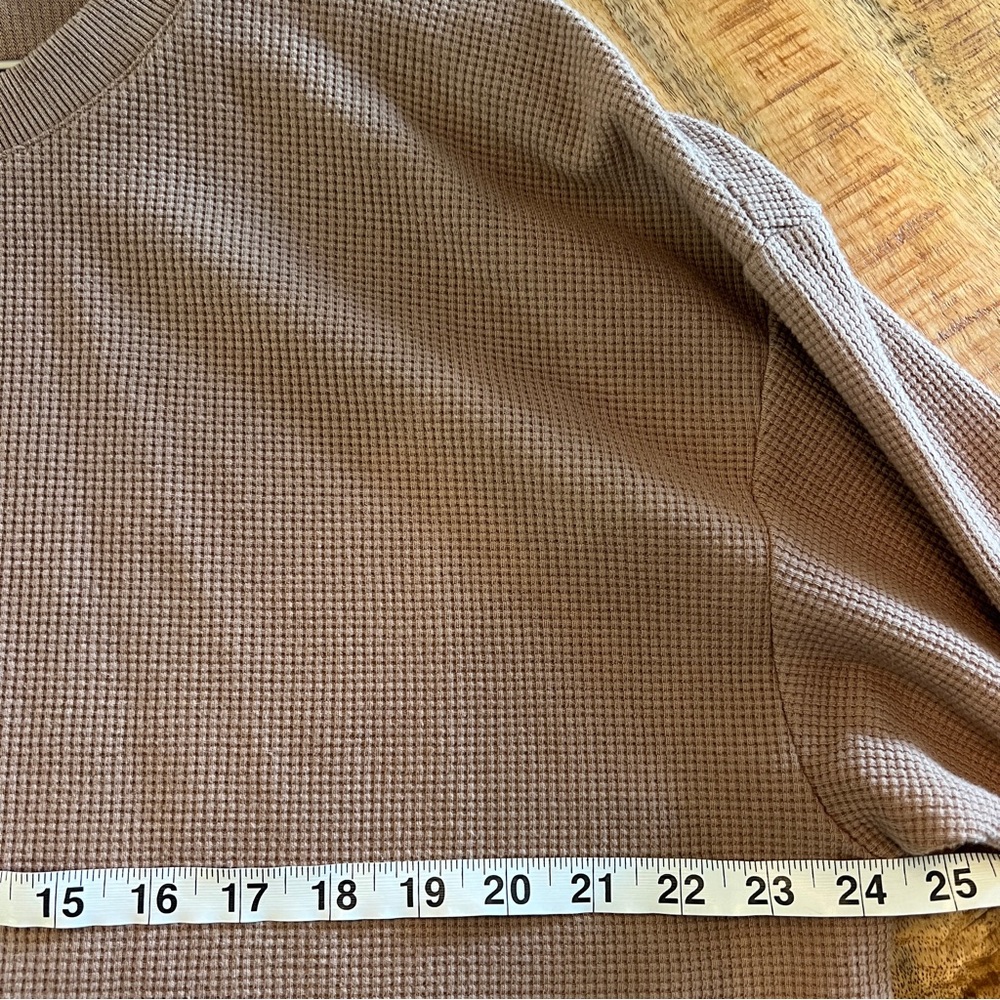 Comfrt Waffle Knit Crewneck Sweatshirt Tan Brown Oversized Men’s XL - Picture 5 of 6